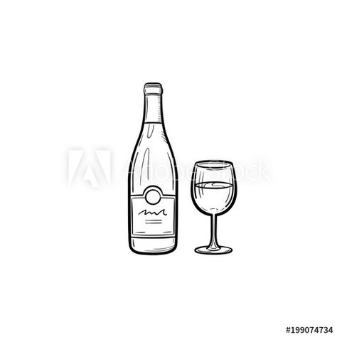 Totes Ideas, Doodle Icon, Vector Sketch, Sketch Illustration, Hand Sketch, Glass Of Wine, Math Activities, Doodle Art, White Background