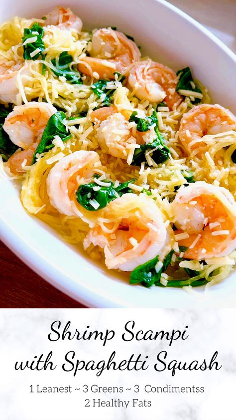 Lean And Green Shrimp Scampi, Lean Green Spaghetti Squash, Optavia Shrimp Scampi, Lean And Green Meals Optavia Fish, Optavia Spaghetti Squash Recipes, Lean And Green Meals Optavia 5&1 Shrimp, Optavia Lean And Green Recipes 5&1 Shrimp, Optavia Shrimp Recipes, Optavia Shrimp