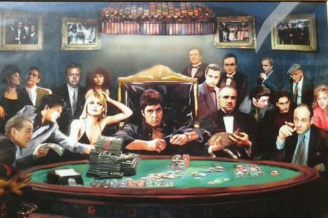 True gangsters playing poker Scarface Poster, Gangster Movies, God Father, Chicano Art, Poster Pictures, The Godfather, Wall Art Pictures, Canvas Art Painting, Movie Art