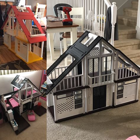 Vintage Barbie Dream House 1970s makeover 2019 & delivered to my niece. Vintage Barbie House Makeover, Barbie Dream House Makeover Diy, Vintage Barbie Dream House, Barbie Dream House Makeover, Barbie House Makeover, Dream House Makeover, Modern Barbie House, Mini Trinkets, Barbie Display