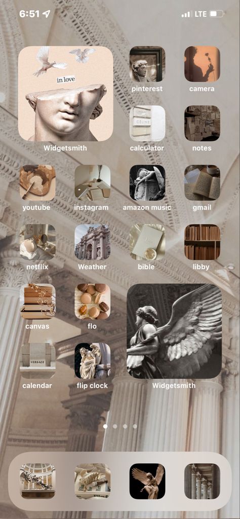 Greek Mythology Homescreen, Athena Aesthetic, Greece Homes, Greek Aesthetic, Iphone Layouts, Aesthetic Homescreen, Homescreen Ideas, Homescreen Layout, Iphone Layout