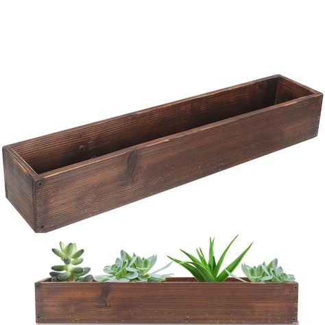 PRICES MAY VARY. 🌵【Dimensions】Wooden succulent box is 19.65X3.93X3.34in (50.00X10.00X8.50cm). Plant not Included. Free-Standing. Material: Wood. 🌵【Easy to Use】Our wooden planter is easy assembly and maintenance, comes pre-assembled and requires no tools for quick setup and simple cleaning. 🌵【Reliable】Wooden planter long-lasting use and wood that wont break easily.High build quality making it suitable for indoor and outdoor usage without worry. 🌵【Decorative Window Planter 】Add greenery to you Hanging Wood Planters, Natural Centerpieces, Wood Planter Boxes, Window Planter, Rustic Wooden Box, Wood Centerpieces, Window Planters, Wooden Planter Boxes, Wooden Planter