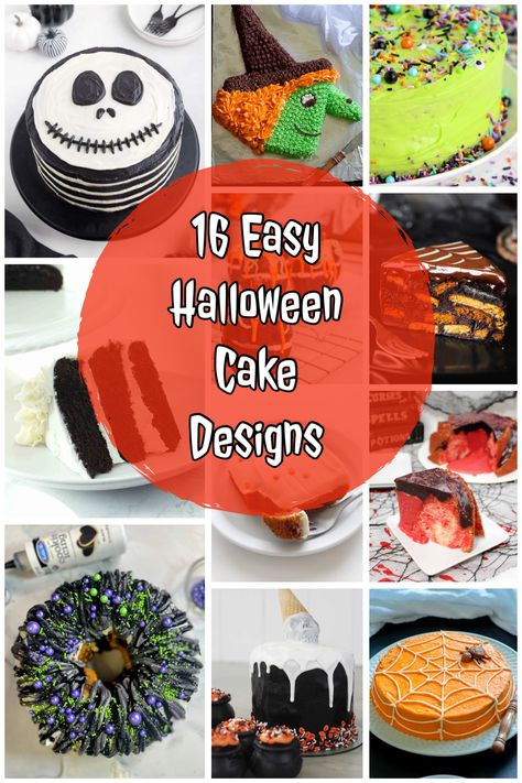 Conjuring up some spooky delights with these easy Halloween cake recipes! Dive into the darkness of spider web cake, Jack Skellington cake, Frankenstein cakes, pumpkin bundt cakes, and dark cherry cakes. This witch cake is too cute to pass up on too! Perfect Halloween party cakes to bring some fun to your Halloween parties. Halloween Cakes And Cookies, Baking For Halloween, Easy Halloween Cake Decorating Ideas, Diy Halloween Cakes Easy, Easy Halloween Cakes For Kids, Cool Halloween Cakes, Easy Halloween Birthday Cakes, Cute Halloween Cake Ideas, Easy Halloween Cake Ideas