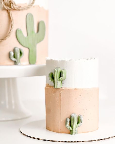 Aubrey Eitland | Water to Wheat Cakery | Kept it simple with this little western cake with a matching smash! Throw in a lasso, longhorn and 🌵 and that’s a wrap! Happy birthday… | Instagram Country Cakes Birthday Western Theme, Western Boho Cake, Western Smash Cake 1st Birthdays, How The West Was One Birthday Cake, Rodeo Birthday Cake, First Rodeo Cake, Dessert Auction, Rodeo Cake, Western Birthday Cakes