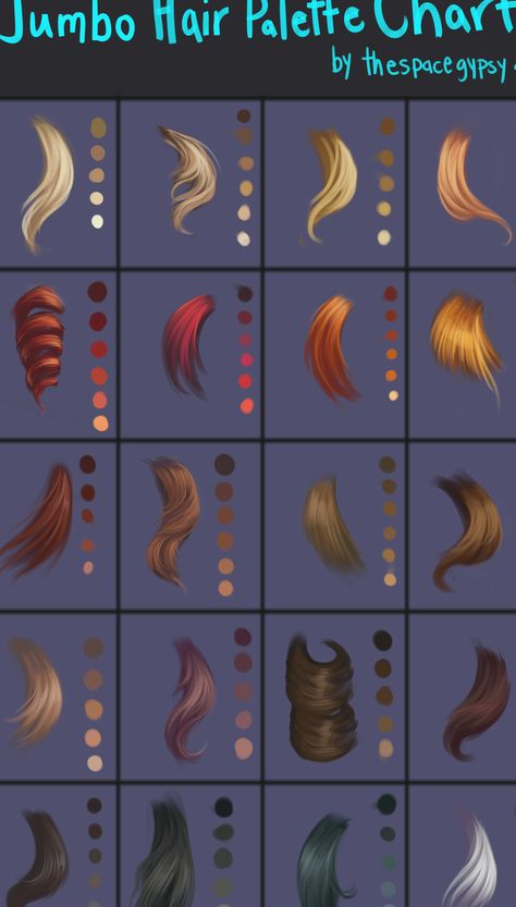 Art Hairstyles, Hair Color Swatches, Anime Hair Color, Kartu Valentine, Procreate Ipad Art, Palette Art, Digital Art Beginner, Super Hair, Digital Painting Tutorials