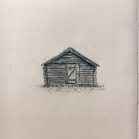 Handiwork #illustration #drawing #sketchbook #art #pencil #cabin Log Cabin Tattoo, Cabin Sketch, Cabin Drawing, Cabin Tattoo, Body Doodles, Small Cabin House, Wilderness Cabins, Drawing Sketchbook, Little Cabin