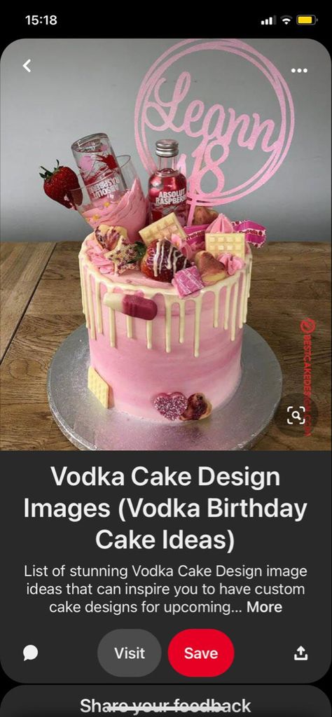 Vodka Cake Design, Vodka Cake, Booze Cake, Raspberry Vodka, 30th Birthday Ideas, Cake Designs Images, Raspberry Cake, Absolut Vodka, Custom Cakes