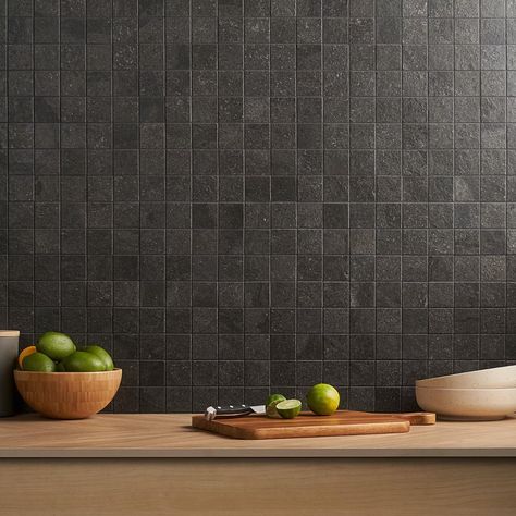 Acadia Charcoal Black 2x2 Matte Porcelain Mosaic Tile | Tilebar.com