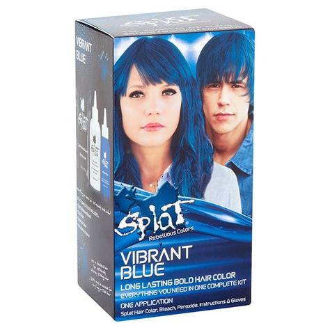 Are you looking for a hair dye for dark hair without bleach? Hair Dye For Dark Hair, Dye For Dark Hair, Hair Dye Products, Splat Hair Dye, Blue Hair Dye, Splat Hair Color, Dark Hair Dye, Dyed Hair Blue, Semi Permanent Hair Dye