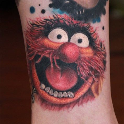 Animal Muppets Tattoo Animal From The Muppets, Die Muppets, Drum Tattoo, Animal Muppet, Tier Tattoo, Kunst Tattoos, C Tattoo, Weird Tattoos, The Muppets