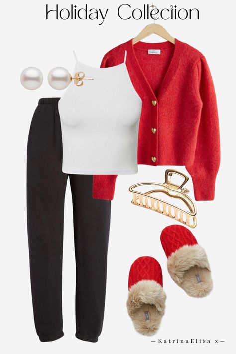 Christmas Home Outfit, Classic Christmas Outfits Women, At Home Christmas Outfit, Christmas Day Outfit Casual, Xmas Day Outfit Ideas, Christmas Style Outfit, Christmas Day Outfits, Tennessee Outfits, At Home Outfits