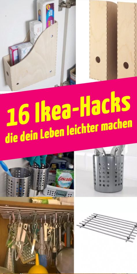 Diese Ikea-Tricks machen dein Leben leichter. Ikea Organisation, Organized Garage, Billy Ikea, Garage Designs, Ikea Organization, Organisation Hacks, Organized Storage, Rope Shelves, Diy Ikea