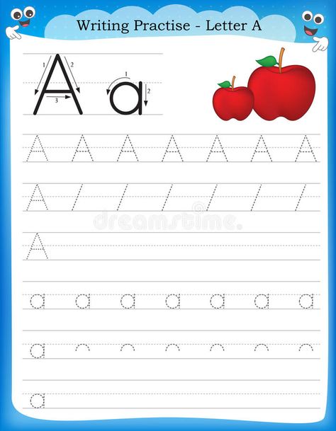 Writing practice letter A. Printable worksheet for preschool / kindergarten kids , #AFF, #Printable, #worksheet, #preschool, #Writing, #practice #ad Basic Writing Skills, Preschool Alphabet Printables, Worksheet For Preschool, Writing A Thesis Statement, Writing Practice Worksheets, Alphabet Tracing Worksheets, Letter Worksheets, Writing Exercises, Kindergarten Writing