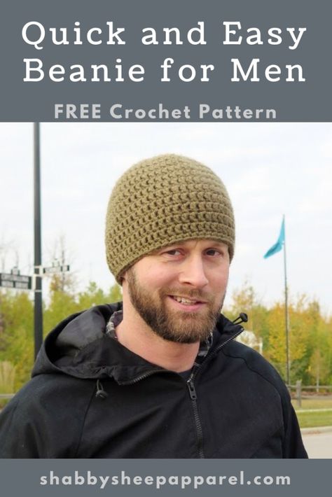 Guys Crochet Hat, Mens Toques Free Pattern, Man Hat Crochet Pattern Free, Crochet Beanie Pattern For Men, Crochet Men Hats, Easy Crochet Beanie For Men, Easy Mens Beanie Crochet Pattern Free, Crochet Beanie Pattern Free Mens, Crochet Men Beanie