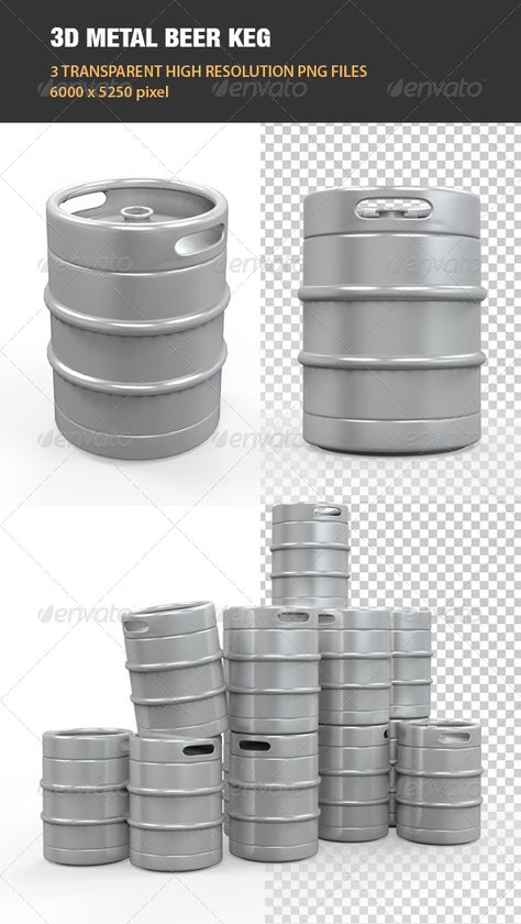 Metal Beer Keg  #GraphicRiver Metal Tank, Render Design, 3d Design Projects, Graphics Design Ideas, Beer Keg, Graphic Design Business, 3d Metal, 3d Object, Best Graphics