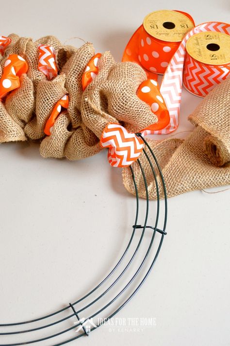 Diy Burlap Wreath, Easy Burlap Wreath, Burlap Ribbon Wreaths, Ribbon Wreath Diy, Summer Burlap Wreath, Burlap Wreath Tutorial, Burlap Wreath Diy, Christmas Wreaths Diy Easy, Custom Wreath