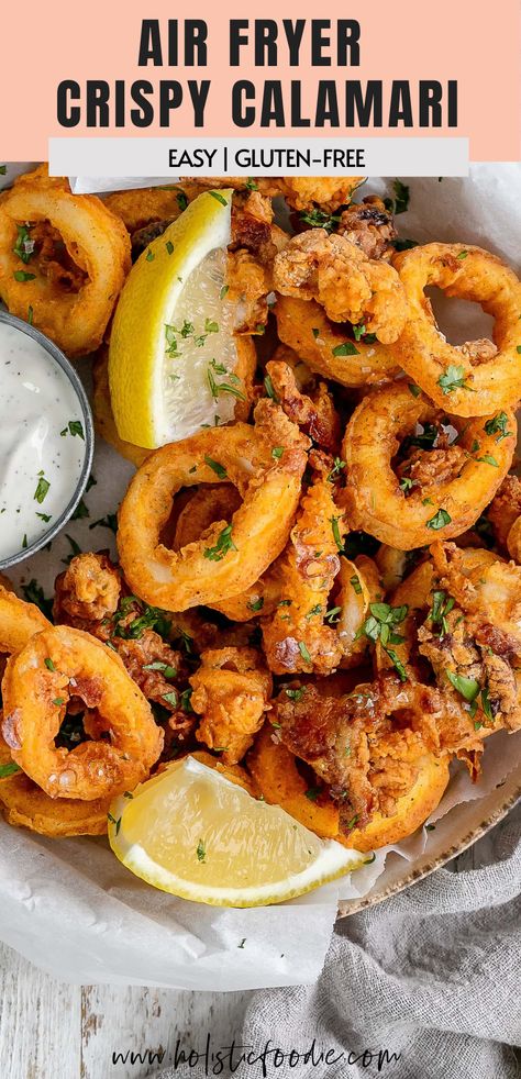 Italian Fried Calamari Recipe, Air Fryer Calamari, Cooking Calamari, Crispy Calamari, Delicious Salad Recipes, Grilled Calamari, Calamari Recipes, Squid Recipes, Fried Calamari