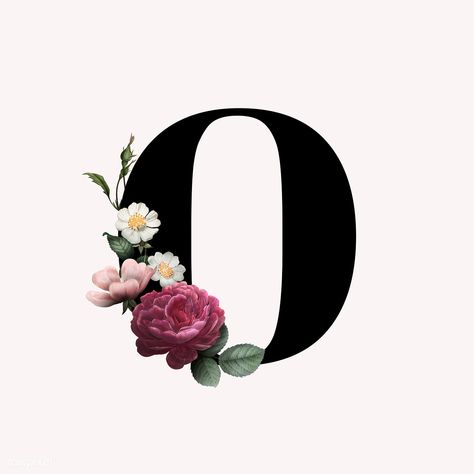 Classic and elegant floral alphabet font letter O | free image by rawpixel.com Floral Font, Alphabet Photos, Alphabet Font, Alphabet Images, Floral Alphabet, Aesthetic Letters, Alphabet Wallpaper, Lettering Alphabet Fonts, Flower Letters