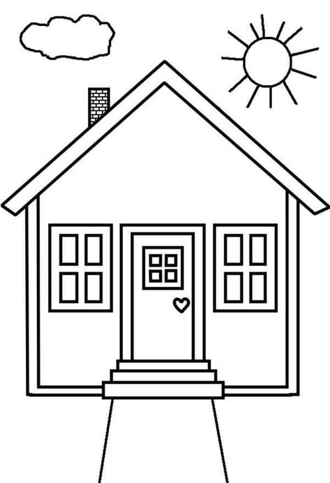 #drawing #draw #drawingideas #drawingtips #drawthisinyourstyle #drawingchallenge #house #houseinterior White House Drawing, House Drawing For Kids, House Outline, House Colouring Pages, Cartoon House, House Sketch, Hello Kitty Coloring, Hand Crafts For Kids, Online Coloring Pages