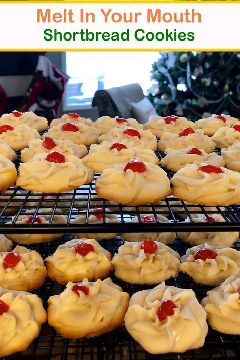 Ingredients: 1/4 cup cornstarch 1 1/2 cups all-purpose flour 1/2 cup confectioners’ sugar 1 cup butter, softened Directions: Preheat the oven to 375 degrees F (190 degrees C). Whip butter with an electric mixer until fluffy. Stir in the confectioners’ sugar, cornstarch, and flour. Beat on low for one minute, then on high for 3 … Melt In Your Mouth Shortbread Cookies Read More » Melt In Your Mouth Shortbread, Nanaimo Bar Recipe, Desert Ideas, Cake Recipes Easy Homemade, Shortbread Cookie Recipe, Homemade Cake Recipes, Drop Cookies, Grandmas Recipes, First Bite