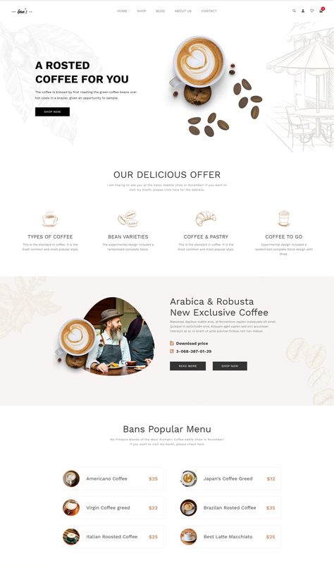 Coffee Brand Website Design, Website Design Coffee Shop, Coffee Website Design Inspiration, Cafe Web Design, Coffee Web Design, Coffee Website Design, Coffee Websites, Coffee Shop Theme, Cafe Website Design