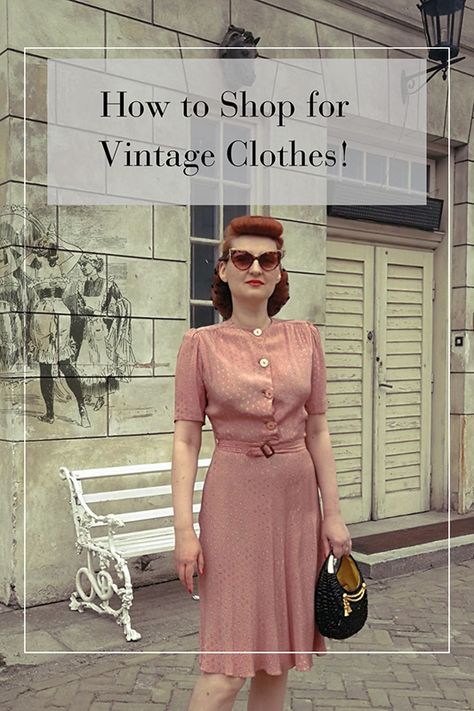 Beginner's guide for shopping for vintage clothes. #vintagefashion #vintagedress #vintageblogger #vintagefashiontips Where To Buy Vintage Clothes, Clothes Tips, Vintage Clothes, 1950s Fashion, Buy Vintage, Vintage Clothing, Timeless Fashion, Vintage Dresses, Vintage Outfits