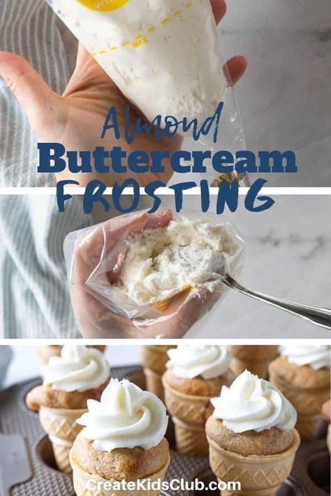 Almond Buttercream Frosting Recipe, Recipe For Cakes, Cupcake Icing Recipe, Almond Buttercream Frosting, Best Frosting Recipe, Best Frosting, Homemade Gravy Recipe, Almond Frosting, Almond Buttercream