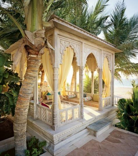 Outdoor Living Pavilion Poolside Cabana, Style Marocain, Arsitektur Masjid, التصميم الخارجي للمنزل, Backyard Retreat, घर की सजावट, Design Exterior, Bath Tub, Outdoor Rooms