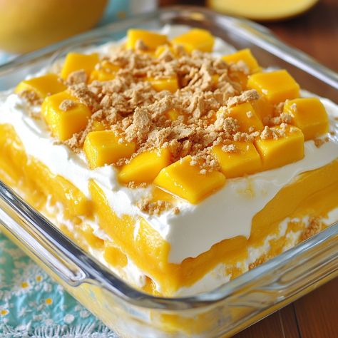 🥭 "Experience the sweet and creamy layers of Mango Float—a dessert that’s pure bliss in every bite!" 🥭🍰 #MangoFloat #FilipinoDesserts Mango Float Dessert Ingredients: Ripe mangoes (4, sliced thinly) Graham crackers (1 pack) Sweetened condensed milk (1 cup) All-purpose cream (2 cups) Crushed graham (for topping) Instructions: In a dish, layer graham crackers at the bottom. Mix condensed milk and all-purpose cream until smooth. Spread a layer of the cream mixture over the crackers. Arrange ... Mango Graham, Mango Float, Mango Slices, Float Recipes, Comic Wallpaper, Food Business Ideas, Mango Dessert, Instagram Recipes, Twisted Recipes