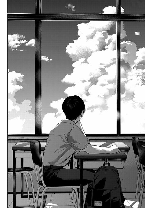 Anime Classroom Aesthetic, Sitting Beside Window, Window Sketch, A Couple Of Cuckoos, Mini Sketch, Looking At The Sky, Manga School, Anime Content, Window Drawing