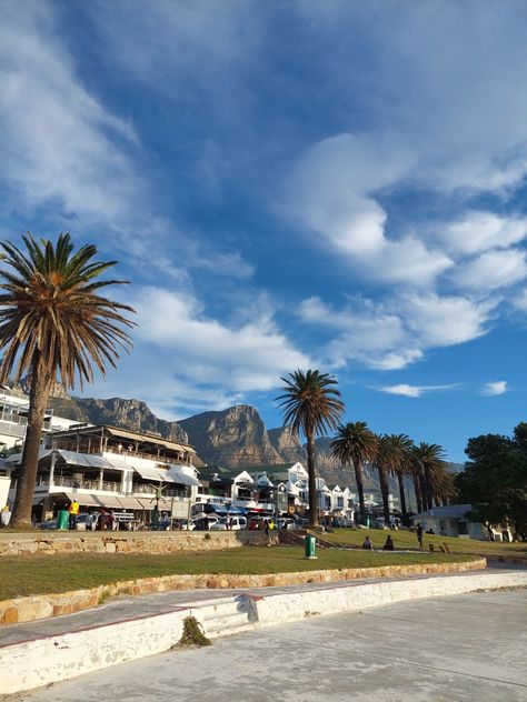 a lovely view of the mountains at Camps Bay in Cape Town Camps Bay Beach, Camps Bay, Cape Town, The Mountain, Cape, Camping, Quick Saves