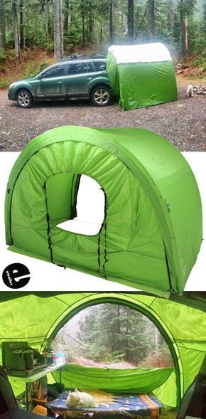 Zelt Camping Hacks, Tailgate Camping, Tent Hacks, Bil Camping, Tailgate Tent, Tent Camping Hacks, Motorcycle Camping Gear, Camping Diy, Kombi Home