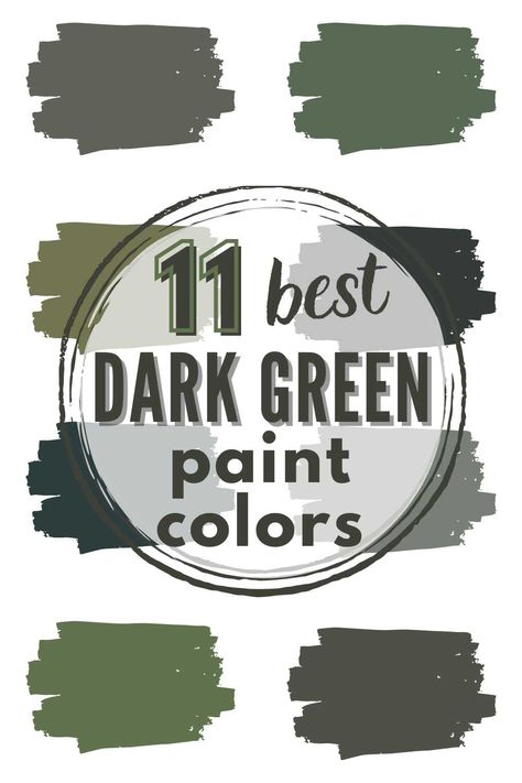 11 Best Dark Green Paint Colors For A Tranquil Home Forest Green Paint Color Accent Walls, Deep Green Exterior Paint, Deep Green Painted Furniture, Forest Green Wall Color, Dark Green Statement Wall, Dark Green Black Paint Color, Best Emerald Green Paint Colors Bedroom, Darker Green Paint Colors, Dark Green Home Office Decor