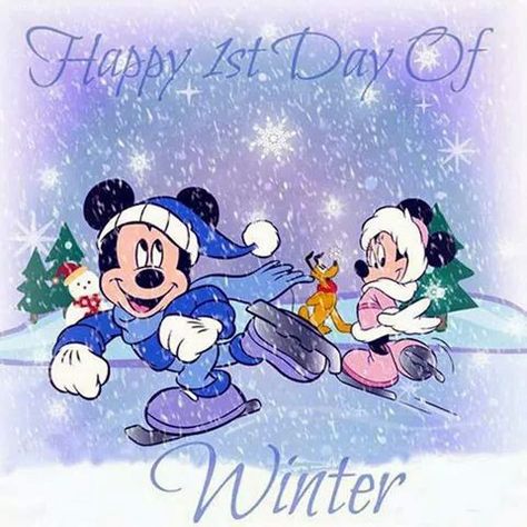 Disney happy first day of winter pic 1st Day Of Winter, Mickey Mouse Y Amigos, Minnie Y Mickey Mouse, Iphone Wallpaper Winter, First Day Of Winter, Donald And Daisy Duck, Anna Disney, Disney Characters Wallpaper, Christmas Clock