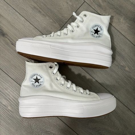 New Converse Chuck Taylor All Star Lift Platform Ivory White 560846c Sz 8 High Tops Size:9 Condition: New. Comes With Half Box, Only Bottom. No Cover. Poshmark Ambassador ~Bundle 2+ Items For A 20% Discount ~All Offers Are Welcome! ~Non-Smoking Home ~Shipping Every Morning & Neat Packaging ~Do Not Hesitate To Ask Questions- I Reply Quickly Olive Green Converse, Black Hightop Converse, Converse Shoes High Top, Chuck Taylor Black, White Converse Shoes, Converse Slip On, Chuck Taylor All Star Lift, Blue Converse, Converse Run Star