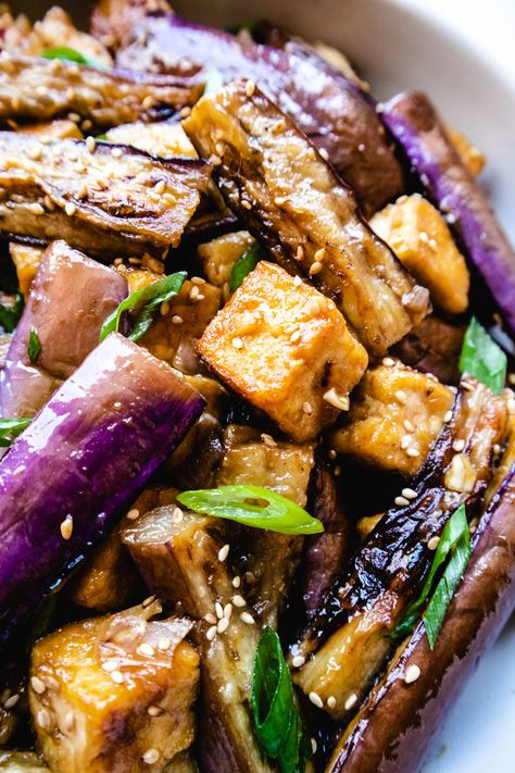 Eggplant Tofu Recipe, Recipe With Tofu, Eggplant Tofu, Chinese Eggplant Recipes, Eggplant Stir Fry, Chinese Eggplant, Cooking Eggplant, Eggplant Recipe, Mapo Tofu