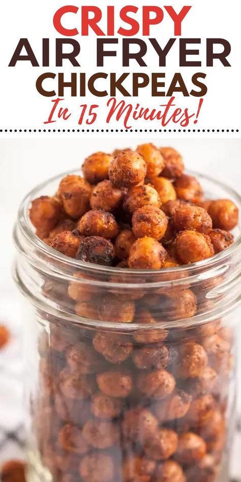 Crispy air fryer chickpeas are the perfect healthy snack when you’re craving something tasty and crunchy. This easy recipe takes seasoned garbanzo beans and roasts them in an air fryer until crisped and delicious. Chickpeas Air Fryer, Crispy Air Fryer Chickpeas, Air Fryer Chickpeas, Fry Food, Air Fryer Recipes Vegetarian, Air Fryer Oven Recipes, Air Fry Recipes, Crispy Chickpeas, Mexican Theme