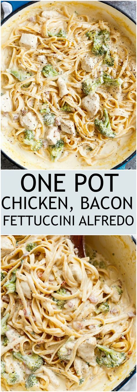 Fettuccine Chicken, No Heavy Cream, Fettuccini Alfredo, Chicken Fettuccine Alfredo, Chicken Fettuccine, Cafe Delites, Cream Butter, One Pot Chicken, Alfredo Recipe