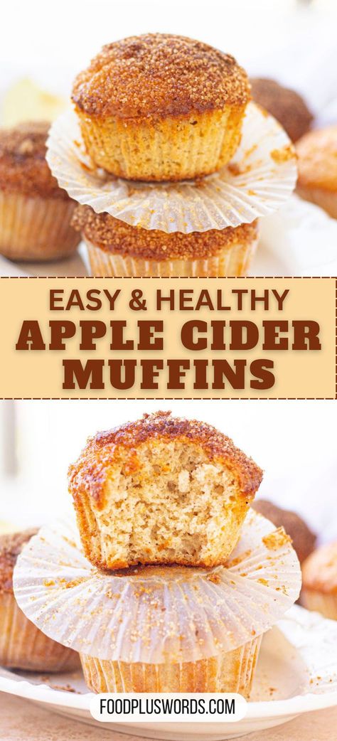 Crafting these delightful autumn treats is a breeze with our wholesome apple cider muffins recipe. Packed with warm apple spice or cinnamon flavors, this healthy version is both nourishing and simple to prepare. Perfect for those seeking an easy, yet delicious, apple-inspired baked delight. Paleo Apple Cider Muffins, Healthy Apple Cider Muffins, Baking With Apple Cider, Apple Cider Muffins Healthy, Apple Cider Muffins Easy, Recipes With Apple Cider In Them, Recipes Using Apple Cider, Easy Apple Cider Recipe, Healthy Apple Cider