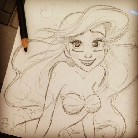 Ariel Sketch Ariel Drawing, Disney Drawings Sketches, Ariel Disney, 디즈니 캐릭터, Prințese Disney, Disney Art Drawings, Princess Drawings, Disney Artwork, Disney Sketches