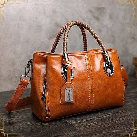 Leather tote bag women