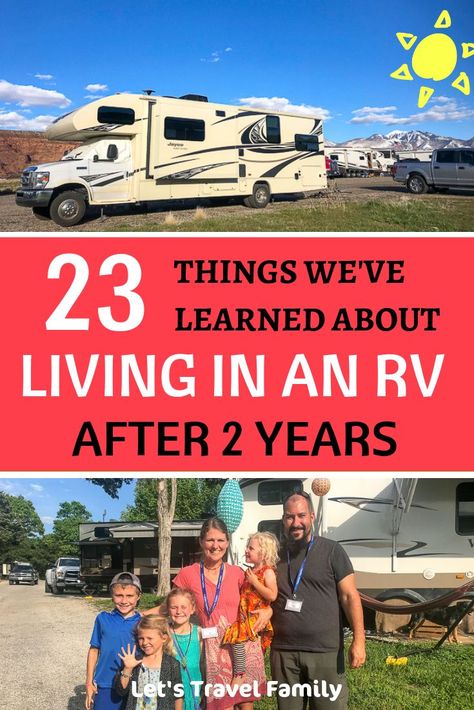 Get your BIG questions answered about living in an RV full time with kids and without. After 2 years on the road in the USA as a full time RV living family, we answer the most common RV life questions and provide some insights, thoughts and tips for RVing full-time. #rvliving #rv #rving  via @LetsTravelFamily Living In An Rv Full Time, Living In An Rv, Full Time Rv Living, Rving Full Time, Rv Camping Tips, Trailer Living, Rv Living Full Time, Living On The Road, Camper Living