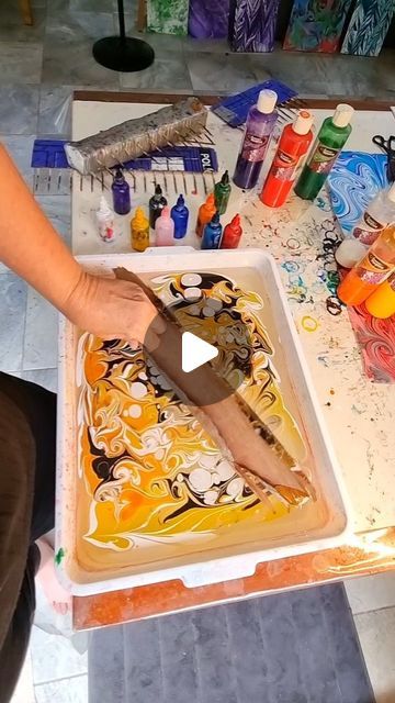 Bronwyn Rayner on Instagram: "Water Marbling bark ~ pattern creation 🙌" Water Marble Painting, Diy Marble Paint, How To Do Water Marbling, Marble Painting Ideas, Diy Water Marbling, Water Marbling Art, How To Marble Paint, How To Water Marble With Acrylic Paint, Water Marbling Acrylic Paint