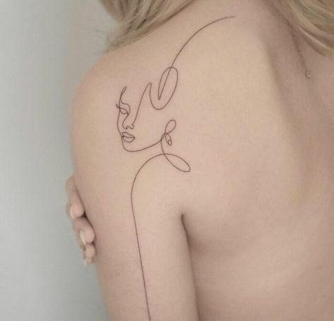 Line Woman Tattoo, Woman Face Profile, Single Line Woman, Burlesque Tattoo, Women Tattoo Placement, Line Drawing Tattoos, Face Tattoos For Women, Around Arm Tattoo, Cute Simple Tattoos