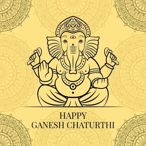 Ganesh Chaturthi Illustration, Ganesh Chaturthi Greetings, Happy Ganesh Chaturthi Wishes, Ganesha Drawing, Happy Ganesh Chaturthi Images, Ganesh Chaturthi Images, Ganesh Wallpaper, Happy Ganesh, Ganesh Art