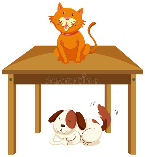 Cat On Table, Table Illustration, Teaching Child To Read, Art Books For Kids, Kids Activities At Home, Childrens Poems, Reading Comprehension Kindergarten, Language Therapy Activities, Kids Worksheets Preschool