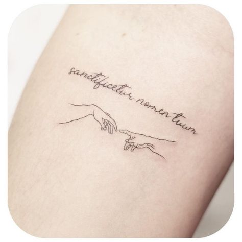 The Creation Of Adam Tattoo, Creation Of Adam Tattoo, Adam Tattoo, Cool Tattoos For Girls, Michael Angelo, Minimal Tattoo Design, The Creation Of Adam, Full Body Tattoo, Cute Tiny Tattoos