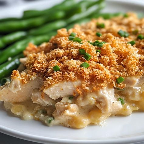 Ritz Cracker Chicken Casserole - Yeyfood.com: Recipes, cooking tips, and kitchen hacks for home cooks of all levels Chicken Rice Sour Cream Casserole, Ritz Crackers Chicken Casserole, Chicken On The Ritz, Cracker Chicken Casserole, Ritz Cracker Chicken Casserole, Ritz Chicken, Ritz Cracker Recipes, Ritz Cracker Chicken, Hacks For Home