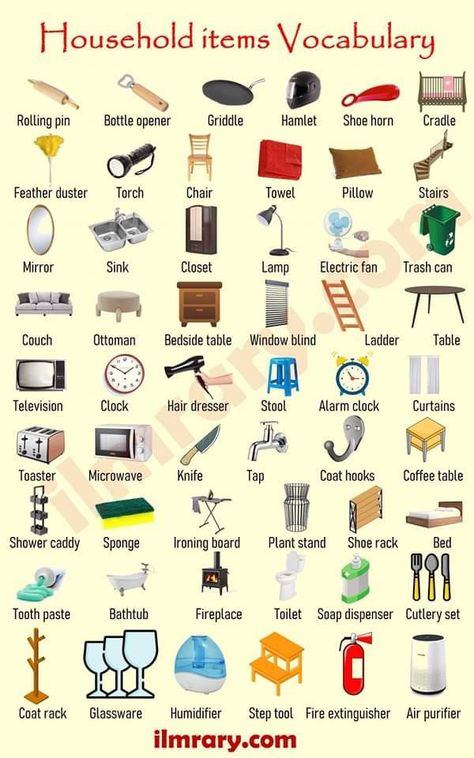 Teach children about household items List Of Household Items, English Picture Dictionary, Zoo Phonics, Vocabulary In English, English Pronunciation Learning, Study English Language, English Learning Books, Teaching Spelling, Diy Skin Care Recipes