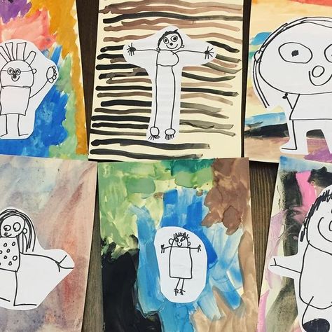 Laurie McIntosh | Kindergarten Teacher on Instagram: "We love us some @lwtears #MatMan First, we drew ourselves with pencil. After singing the Mat Man song and building Mat Man at the carpet, we went back and drew ourselves again. We traced our new and improved self portraits with sharpie and added them to a watercolour background. A great reminder of how to draw people in our #kindergarten classroom! ❤️" Mat Man Song, Kindergarten September, How To Draw People, Mat Man, Watercolour Background, Draw People, Self Portraits, Kindergarten Teacher, Love Us